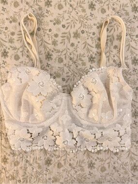 Christies white lace bralette